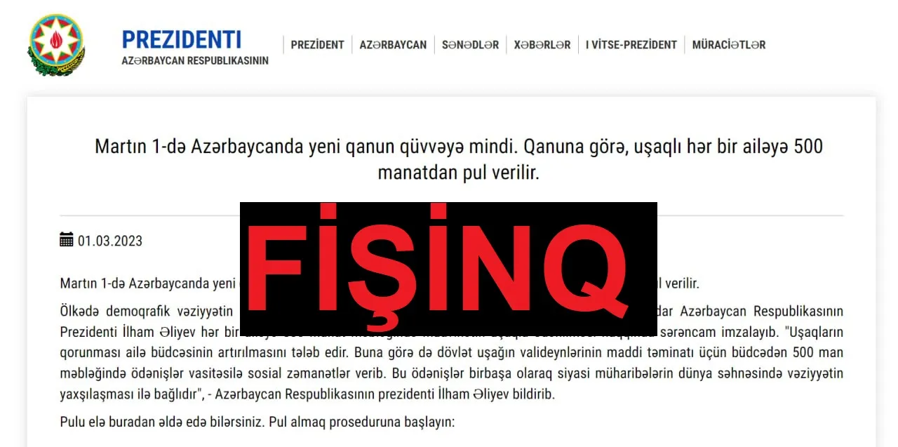 Fişinq barəsində xəbərdarlıq